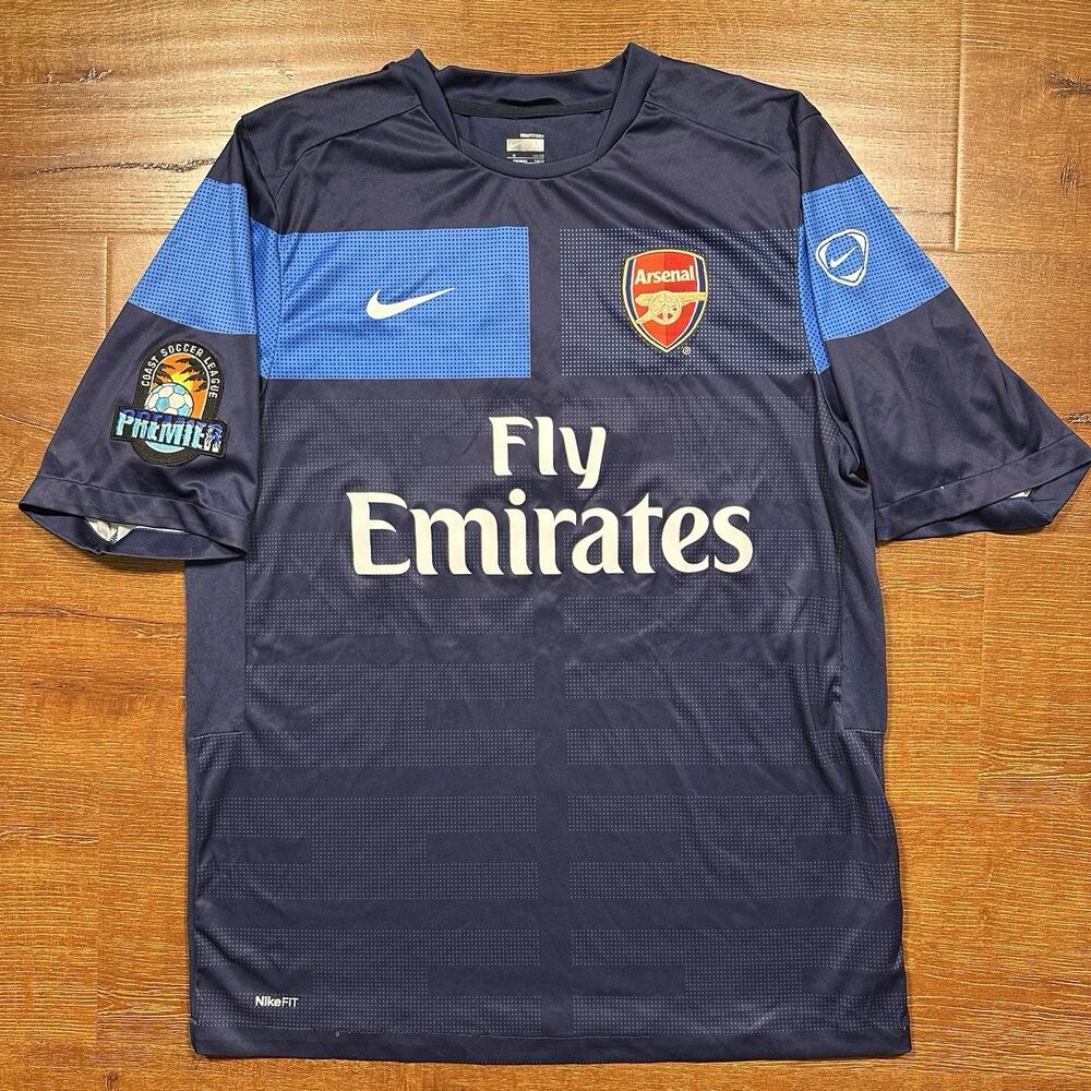 Nike Arsenal Soccer Jersey Mens M Blue Futbol Premier League 2009-2010 #4 Vieira